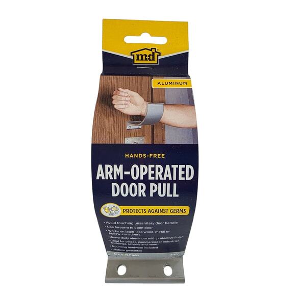 MD Sanitary Hands Free Door Pull Arm Operated Aluminum Protects Against Germs - Picture 1 of 4